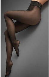 Marilyn rajstopy z koronkowym pasem czarne Silk 30