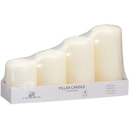 Świece bryłowe białe bezzapachowe 4 szt.