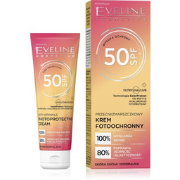 Przeciwzmarszczkowy krem do twarzy fotoochronny SPF 50, EVELINE