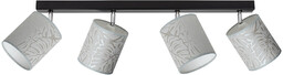 Lampa Sufitowa Mateo 4xE27 Max.25W Czarny Metal/Beżowa Tapeta