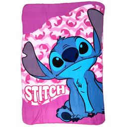 Różowy miękki kocyk Disney Stitch.
