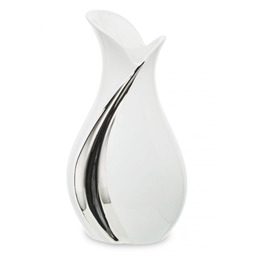 Wazon ceramiczny nowoczesny biały srebrny 30,5x16 131500