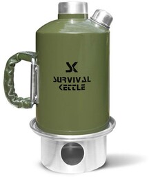 Aluminiowy czajnik turystyczny Survival Kettle Green + stalowe