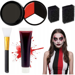 ZESTAW DO CHARAKTERYZACJI Halloween krew teatralna farba