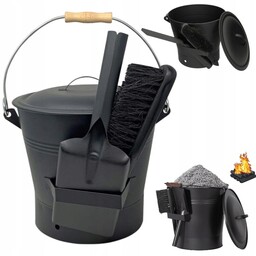 Wiadro Pojemnik Na Popiół Węgiel Śmieci Łopatka Zmiotka