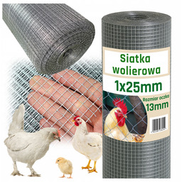 Siatka Przeciw Gryzoniom 1x25m 13mm Metalowa Ocynk Zgrzewana
