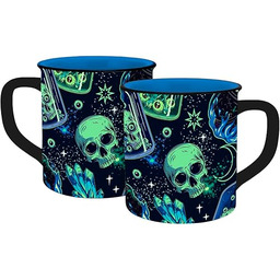 Filiżanka Skull Witchcraft o wyglądzie emalii 400 ml