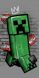 Jerry Fabrics Ręcznik plażowy 70x140 Minecraft Metro Art