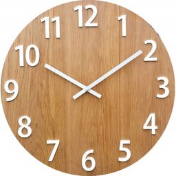 Zegar ścienny drewniany dębowy akrylowy amadeusz wood 49cm