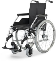 Wózek inwalidzki aluminiowo-stalowy z ramą krzyżakową - tekstylna