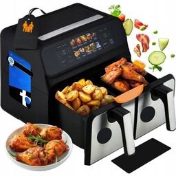 Frytkownica Beztłuszczowa 8L Dwukomorowa Podwójna Air Fryer 2200W