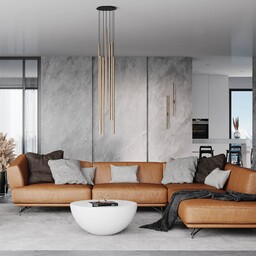 Lampa wisząca Laser Nowodvorski Lighting, możliwość ściemniania, mosiężny