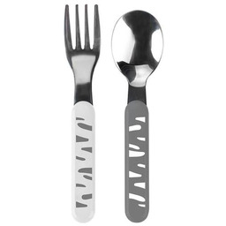 Babyono 1065/01 SZTUĆCE ZE STALI SZLACHETNEJ SZARO-BIAŁE