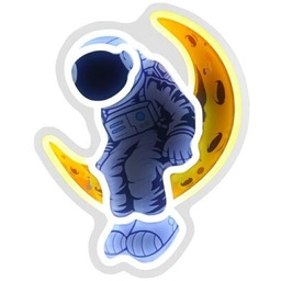 BELINE Neon LED Light Astronauta na księżycu