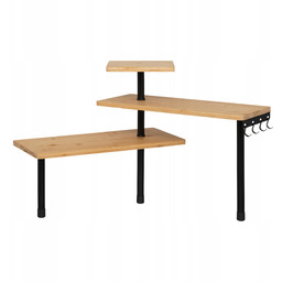 Narożna półka kuchenna 3 poziomy Black bambusowa