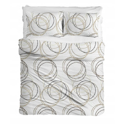 Pościel flanelowa 220x200 F-80A Koła biała bordowa beżowa