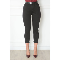 Spodnie jeans MOM FIT wysoki stan czarne Trexi