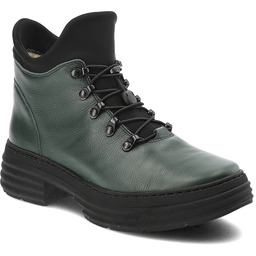 Wasak Zielone Trzewiki Ocieplane Obuwie Damskie Zamykane