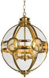 LAMPA WISZĄCA złota kula ze stali nierdzewnej szklana