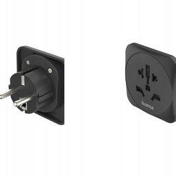 2x Adapter podróżny Hama 223454 Gniazdo uniwersalne Wtyk