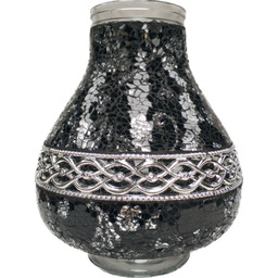 Znicz witraż Karafa decor DECOR1 36 cm czarno-srebrny