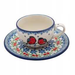 Filiżanka espresso 100ml ze spodkiem Ceramika Artystyczna Bolesławiec