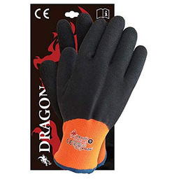 WINFULL3 - Rękawice ochronne ocieplane, powlekane - pomarańczowo-czarny