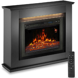 KOMINEK ELEKTRYCZNY 2000W CZARNY Z EFEKTEM PŁOMIENIA 2