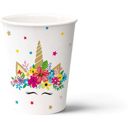 Kubeczki papierowe Jednorożec - 250 ml - 8