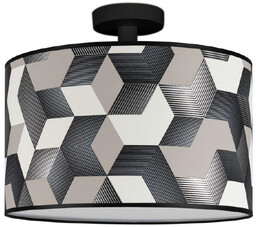 Lampa Sufitowa Espacio 1xE27 Max.60W Czarny Metal/Wielokolorowa Tapeta