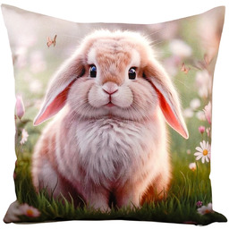 Poszewka welurowa wielkanocna kolorowa w puszystego królika JSW-110