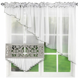 Firana Gotowa Z Panelem Ażurowym Firanka Woal Panel