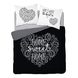 Detexpol Pościel bawełniana 160x200 Home sweet Home serca