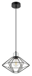 Sigma Salonowa lampa wisząca Vario diament czarny srebrny