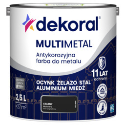Farba antykorozyjna do metalu MULTIMETAL Czarny 2,5 l