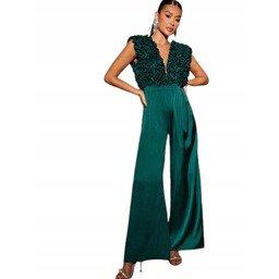 SHEIN DAMSKI KOMBINEZON ZIELONY ELEGANCKI 38 1_D