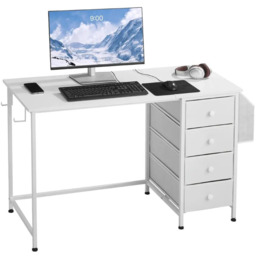 Biurko komputerowe dwustronne, 120 cm, białe, rama metalowa,