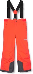 Jack Wolfskin Dziecięce spodnie śniegowe, migające czerwone, 128