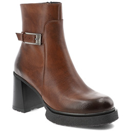 Armodo Brązowe Botki Stylowe Obuwie Damskie