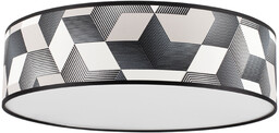 Lampa Sufitowa Espacio 4xE27 Max.25W Biały Metal/Wielokolorowa Tapeta