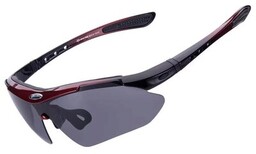 ROCKBROS Okulary rowerowe 10001 Czarno-czerwony RABAT NA AKCESORIA!