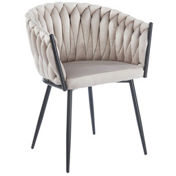 Krzesło DC-7077 welur ciemny beż #7 czarne nogi