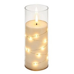 Świeczka LED 18cm 2000K 2xAA płomień transparent