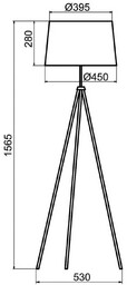 Aluminor Tropic lampa stojąca biała kabel czerwony
