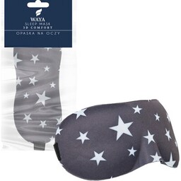 WAYA Opaska na oczy 3D Comfort Star Czarno-biały