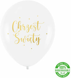 Balony lateksowe na Chrzest Święty - białe -