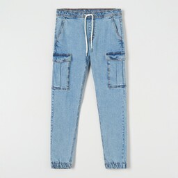 Sinsay - Jeansy jogger - Niebieski
