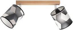 Lampa Sufitowa Espacio 2xE27 Max.25W Dąb Olejowany/Wielobarwna Tapeta