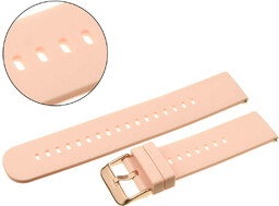 Pasek uniwersalny 18 mm silikonowy różowy, zapinka różowozłota