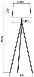 Aluminor Tropic lampa stojąca chrom kabel czerwony